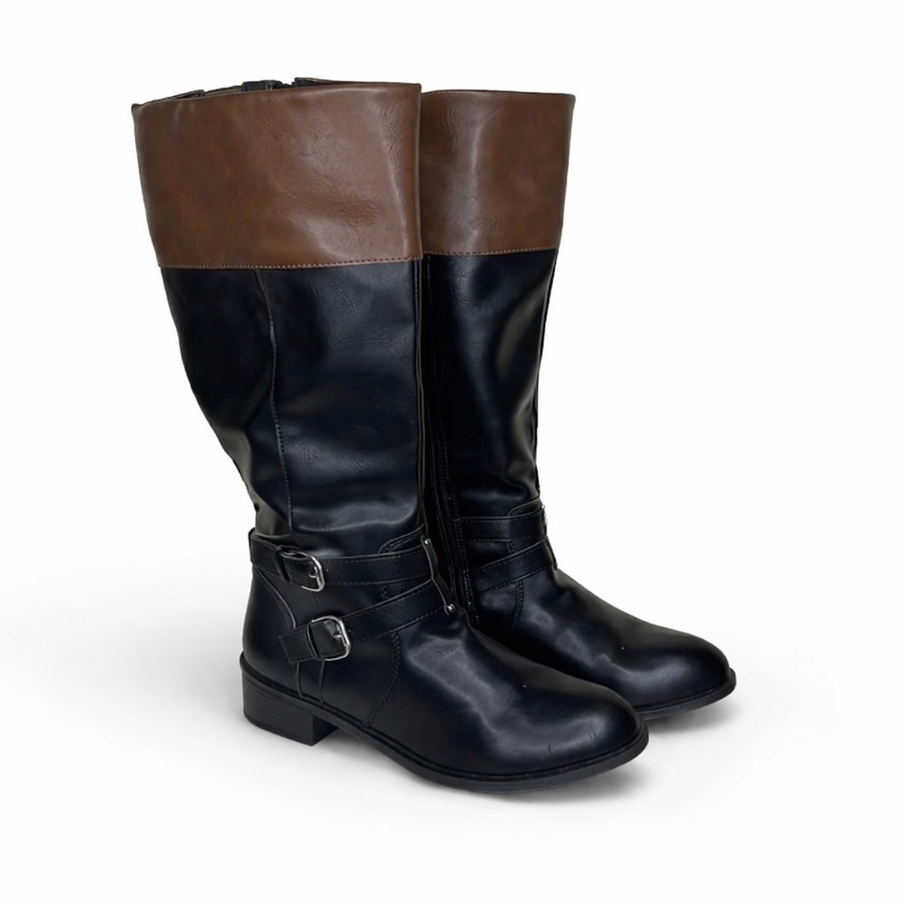 Arizona Jean Company Two-Tone Brown and Black Tall Riding Boots